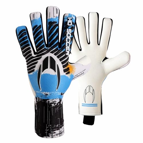 HO Soccer Pro Evolution Squadra Negative Argentinien Torwarthandschuhe, Unisex, Erwachsene, Blau/Weiß, 9,5 von HO Soccer