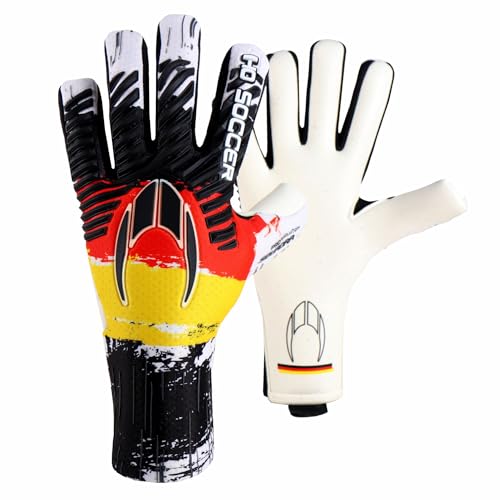 HO Soccer Pro Evolution Squadra Negative Germany Torwarthandschuhe, Unisex, Erwachsene, Rot/Gelb/Schwarz von HO Soccer