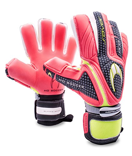 HO Soccer Pro Saver Negative Torwarthandschuhe, Unisex Erwachsene 40 schwarz (Warning) / grün (Lima) von HO Soccer