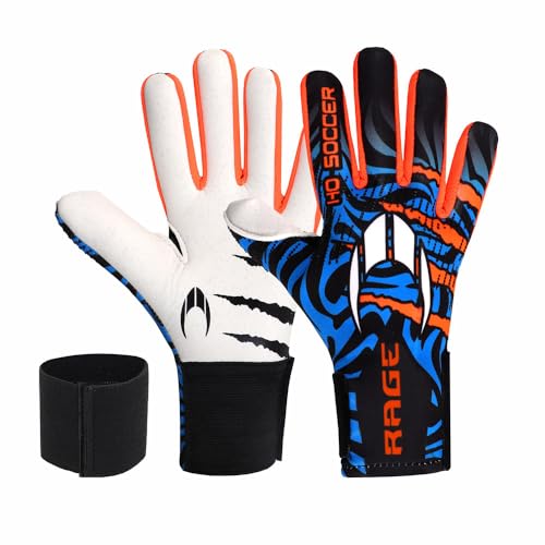 HO Soccer Rage Plus Hazard V2 Blue Torwarthandschuhe, Unisex, Blau/Orange HO Soccer Rage Plus Hazard V2 Blue Torwarthandschuhe, Unisex, Blau/Orange von HO Soccer