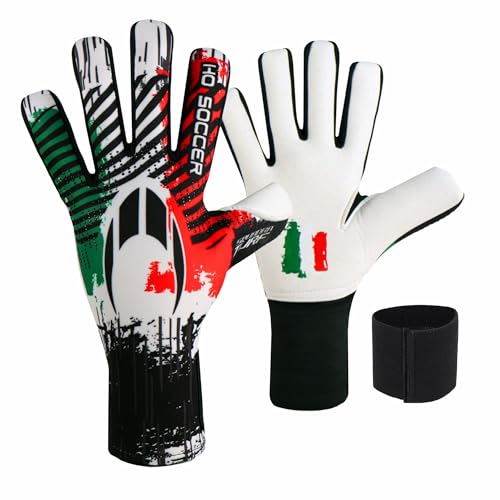 HO Soccer Squadra Turf Negative Italy Torwarthandschuhe, Unisex, Kinder, Grün/Weiß/Rot, Größe 6 von HO Soccer