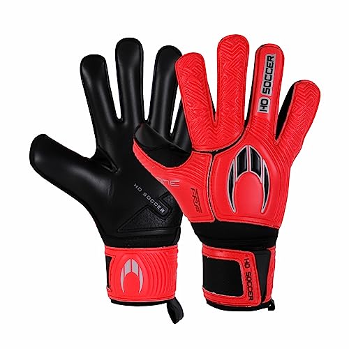 HO Soccer Ultimate One Flat Protek Red Black Torwarthandschuhe mit Stäben, Unisex, Erwachsene, Rot/Schwarz, 10,5 von HO Soccer