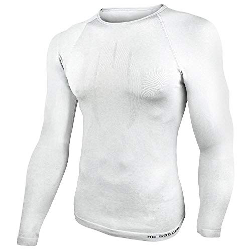 HO Soccer Underwear Shirt Performance ML Short Neck White Thermohemd Langarm, Erwachsene Unisex, Weiß, S von HO Soccer