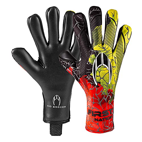 Ho Soccer First Nation Negative GB Torwarthandschuhe, Unisex, Erwachsene, Schwarz/Gelb/Rot, 8 von HO Soccer