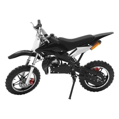 HOARLICN 49CC 2-Takt Dirt Bike Für Kinder, Elektro Motorrad Kinder 10 Zoll Kinder Dirt Bike Bis 60km/37.28miles/H Pocket Bike Motocross Motorrad Motorbike Für 6-16 Jahren, Schwarz von HOARLICN