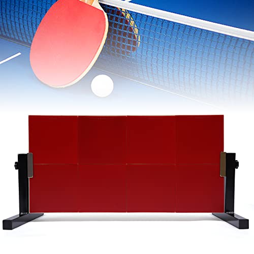 HOARLICN Tischtennis Rebound Board, Ping-Pong Rücksprungbrett 360° Verstellbar Returnboard Trainingsgerät Mit 8 Roten Gummis Starker Verzinkter Rahmen Für Indoor Tischtennis von HOARLICN