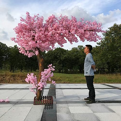 Japanischer Kirschblütenbaum, große künstliche Simulationspflanze, Pfirsichbaum, Wunschbaum, künstliche Seidenblume für Büro, Schlafzimmer, Wohnzimmer, Party, DIY, Hochzeitsdekoration, 1,5 x 1 m von HOBEVOYY