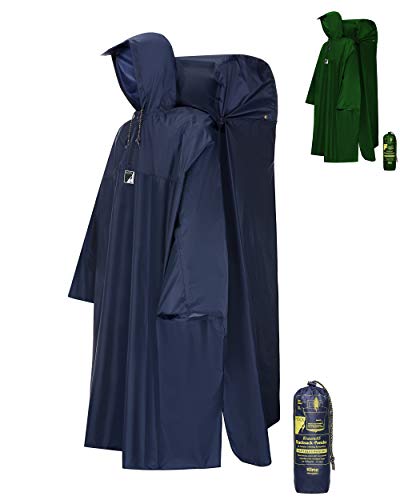 HOCK Regenponcho Wandern 'Kraxen AS' mit Regenschutz für großen Rucksack – Herren & Damen, Atmungsaktiv, mit Sturmhalteband – mit verstellbarer Vorderlänge - Blau - M HOCK Regenponcho Wandern 'Kraxen AS' mit Regenschutz für großen Rucksack – Herren & Damen, Atmungsaktiv, mit Sturmhalteband – mit verstellbarer Vorderlänge - Blau - M von HOCK