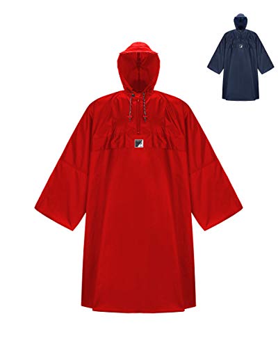 HOCK Wander Regenponcho 'Wetter AS Klima' mit langen Ärmeln - Der Atmungsaktive Outdoor Poncho für Damen und Herren - Regencape mit weitem Schnitt für's Wandern mit Rucksack - Rot L HOCK Wander Regenponcho 'Wetter AS Klima' mit langen Ärmeln - Der Atmungsaktive Outdoor Poncho für Damen und Herren - Regencape mit weitem Schnitt für's Wandern mit Rucksack - Rot L von HOCK