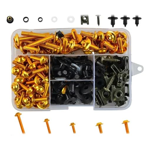 HOHCA - Motorrad Voll Verkleidung Schrauben Kit Edelstahl Clips Mutter Karosserie Schrauben passt für CBR400RR CBR1100XX CBR1100RR CBR954RR CBR900RR CBR 400RR 1100XX 1000RR 954RR 900RR von HOHCA