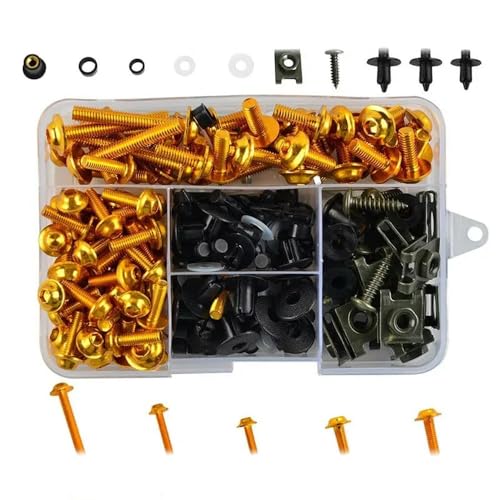 HOHCA - Motorrad Voll Verkleidung Schrauben Kit Edelstahl Clips Mutter Karosserie Schrauben passt für Kawasaki Ninja ZX6R ZX7R ZX9R ZX10R ZX10RR ZX12R ZX14R ZX 4RR 6R 7R 9R 10R 12R 14R 10RR von HOHCA