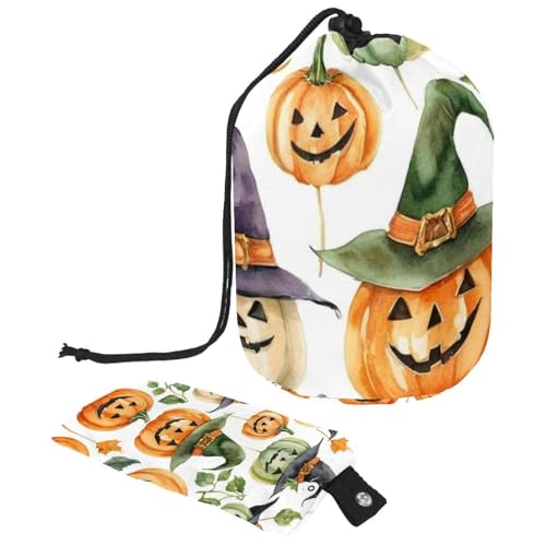 Halloween Kosmetiktasche mit Spinnennetz und Spinnen, mit Mini-Reißverschlusstasche, Reise-Kulturbeutel für Damen, Kordelzug, Make-up-Organizer, tragbare, wasserdichte Fasstasche, Mehrfarbig 16, von HOHODIY