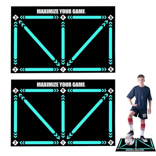 Fußball Schritt Trainingsmatte, 2024 neue Fußball Trainingsmatte, rutschfest, Fußball Dribble Trainingsmatte, faltbar, Fußball-Meistermatte, Hallenfußball-Training, Pace-Ball-Kontrollausrüstung (2PCS) Fußball Schritt Trainingsmatte, 2024 neue Fußball Trainingsmatte, rutschfest, Fußball Dribble Trainingsmatte, faltbar, Fußball-Meistermatte, Hallenfußball-Training, Pace-Ball-Kontrollausrüstung (2PCS) von HOIDOKLY