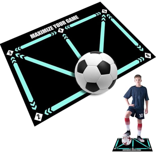 Fußball Schritt Trainingsmatte, 2024 neue Fußball Trainingsmatte, rutschfest, Fußball Dribble Trainingsmatte, faltbar, Fußball-Meistermatte, Hallenfußball-Training, Pace-Ball-Kontrollausrüstung (1PCS) von HOIDOKLY