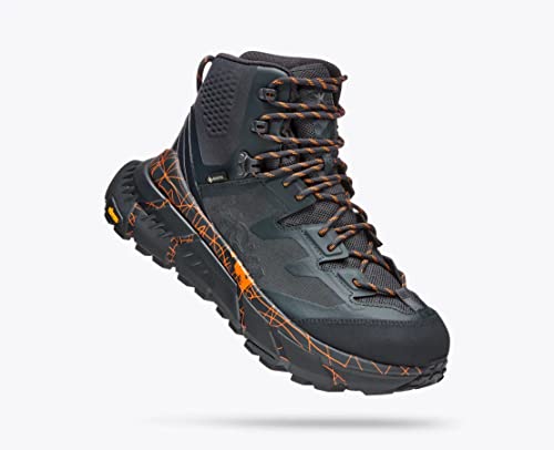 HOKA ONE ONE TENNINE Hike GTX, Unisex-Erwachsene Wanderschuhe, Blue Graphite/Persimmon Oran, 42 2/3 EU von HOKA ONE ONE