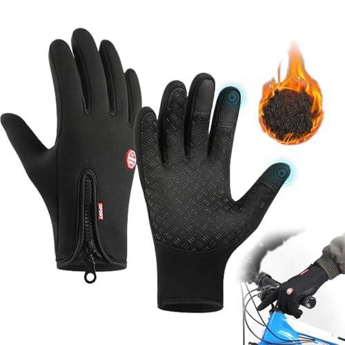 Frostfit - Thermo Handschuhe, Frostfit Thermohandschuhe Herren Damen, Thermo Handschuhe Fahrrad Mit Wasserabweisender Beschichtung Und Touchscreen-Funktion Für Jedes Abenteuer (Schwarz, XXL) von HOKUTO