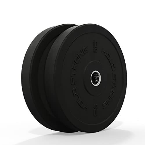 HOLD STRONG Fitness Bumper Plates aus Vollgummigranulat im Set - Aufnahme 50,4 mm - 2 x 5 kg, 2 x 10 kg, 2 x 15 kg, 2 x 20 kg - Hergestellt in der EU - Hantelscheiben, Gewichtsscheiben (B: 2 x 10 kg) von HOLD STRONG Fitness