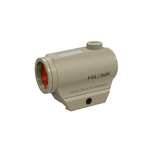 Holosun HS403C-FDE Microdot Rotpunkt Visier mit 2MOA Punkt Absehen und Solarzelle, FDE, Picatinny Schiene, für die Jagd, Sportschießen und Softair, tactical micro red dot si… - 70133738 von HOLOSUN