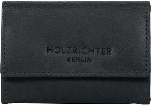 HOLZRICHTER Berlin Slim Wallet No 4-7 (S) schwarz-anthrazit - smartes Damen Portemonnaie handgefertigt aus Premium-Leder von HOLZRICHTER Berlin
