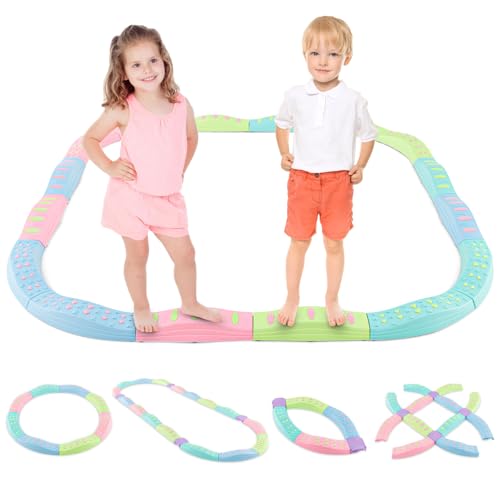 HOMASIS 20 Stück Schwebebalken Kinder, Balancierbalken Balancierblöcke Trittsteine mit Anti-Rutsch-Fußpads, Balance-Board belastbar bis 80kg, Balancebrett Balancebalken für Kinder ab 3 Jahr (Grün) HOMASIS 20 Stück Schwebebalken Kinder, Balancierbalken Balancierblöcke Trittsteine mit Anti-Rutsch-Fußpads, Balance-Board belastbar bis 80kg, Balancebrett Balancebalken für Kinder ab 3 Jahr (Grün) von HOMASIS