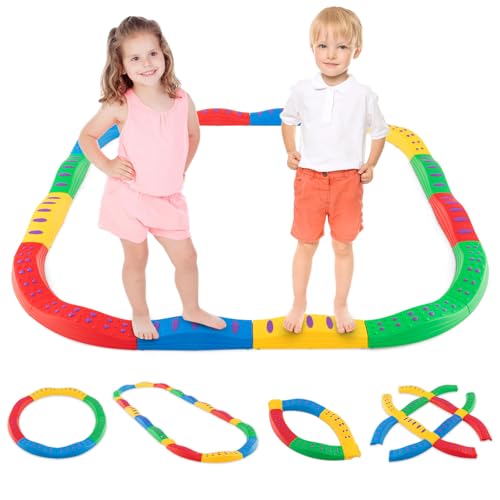 HOMASIS 20 Stück Schwebebalken Kinder, Balancierbalken Balancierblöcke Trittsteine mit Anti-Rutsch-Fußpads, Balance-Board belastbar bis 80kg, Balancebrett Balancebalken für Kinder ab 3 Jahr (Bunt) HOMASIS 20 Stück Schwebebalken Kinder, Balancierbalken Balancierblöcke Trittsteine mit Anti-Rutsch-Fußpads, Balance-Board belastbar bis 80kg, Balancebrett Balancebalken für Kinder ab 3 Jahr (Bunt) von HOMASIS