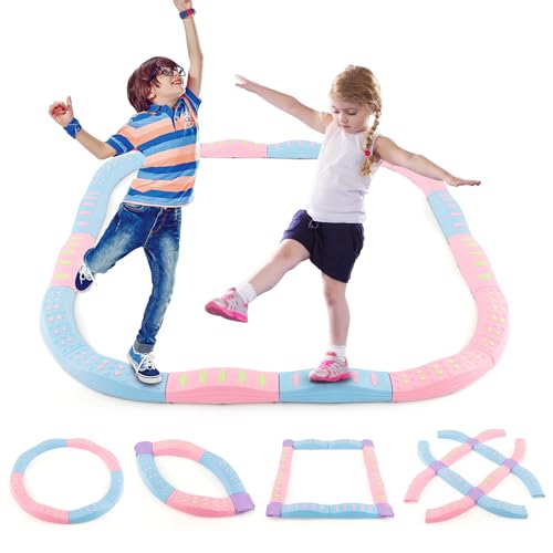HOMASIS 20 Stück Schwebebalken Kinder, Balancierbalken Balancierblöcke Trittsteine mit Anti-Rutsch-Fußpads, Balance-Board belastbar bis 80kg, Balancebrett Balancebalken für Kinder ab 3 Jahr (Rosa) HOMASIS 20 Stück Schwebebalken Kinder, Balancierbalken Balancierblöcke Trittsteine mit Anti-Rutsch-Fußpads, Balance-Board belastbar bis 80kg, Balancebrett Balancebalken für Kinder ab 3 Jahr (Rosa) von HOMASIS
