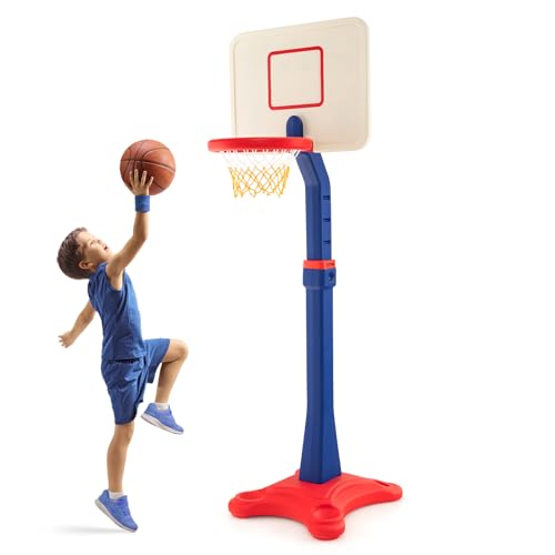 HOMASIS Basketballkorb mit Ständer für Kinder, höhenverstellbarer Basketballkorb für Kinder, Basketballbrett mit Basis für Innenräume, Outdoor und Kinder von 3-8 Jahren, 85 x 65 x 160-216 cm HOMASIS Basketballkorb mit Ständer für Kinder, höhenverstellbarer Basketballkorb für Kinder, Basketballbrett mit Basis für Innenräume, Outdoor und Kinder von 3-8 Jahren, 85 x 65 x 160-216 cm von HOMASIS