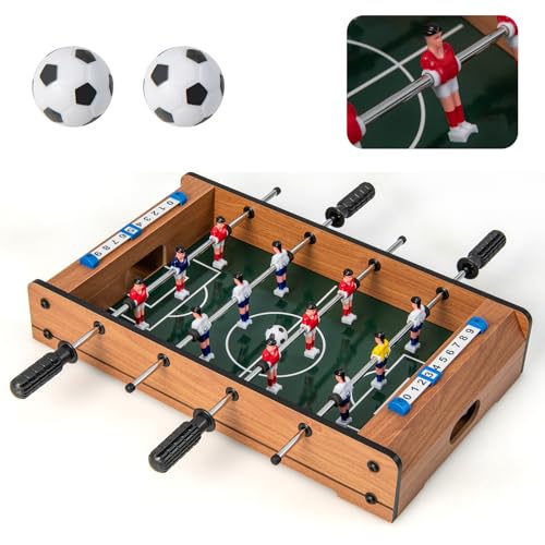 HOMASIS Mini Tischkicker Kinder, Kickertisch inkl. 2 Kickerbälle & 4 Spielstangen, Tischfußball mit Griff & Anzeigetafel, Fußballtisch Holz-Optik für Kinder & Erwachsene 51 x 30,5 x 9 cm HOMASIS Mini Tischkicker Kinder, Kickertisch inkl. 2 Kickerbälle & 4 Spielstangen, Tischfußball mit Griff & Anzeigetafel, Fußballtisch Holz-Optik für Kinder & Erwachsene 51 x 30,5 x 9 cm von HOMASIS