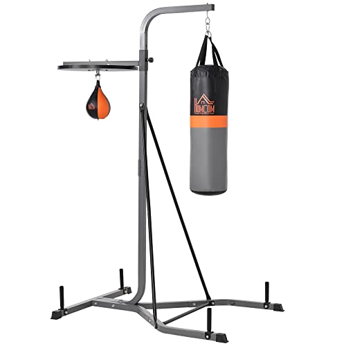 HOMCOM 2-in-1 Boxsackständer max. Tragkraft 100 kg, drehbar Boxsackhalterung aus Stahl mit 20kg Boxsack Punchingball, stehend höhenverstellbar Boxsackhalter, für Indoor Fitness Training, Schwarz HOMCOM 2-in-1 Boxsackständer max. Tragkraft 100 kg, drehbar Boxsackhalterung aus Stahl mit 20kg Boxsack Punchingball, stehend höhenverstellbar Boxsackhalter, für Indoor Fitness Training, Schwarz von HOMCOM