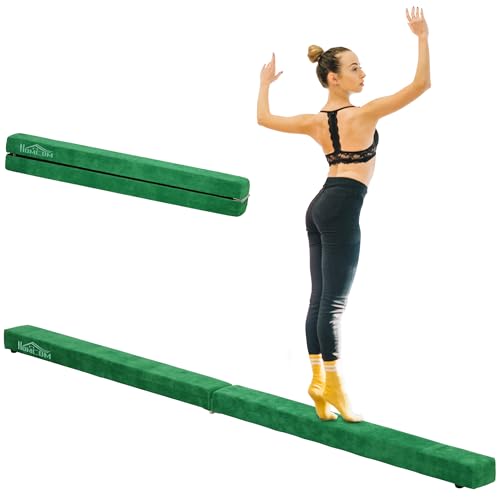 HOMCOM 210 cm Schwebebalken Turnbalken Indoor Outdoor Balance Beam Klappbarer Turnbalken Balance Balken Balancierbalken bis 120 kg Braun von HOMCOM