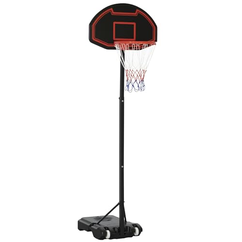 HOMCOM Basketballkorb Outdoor 155–210cm Höhenverstellbar Basketball-Backboard Ständer mit Rädern Basketballkorb mit Ständer geeignet für 8-14 Jahre Kunststoff Stahl Schwarz HOMCOM Basketballkorb Outdoor 155–210cm Höhenverstellbar Basketball-Backboard Ständer mit Rädern Basketballkorb mit Ständer geeignet für 8-14 Jahre Kunststoff Stahl Schwarz von HOMCOM