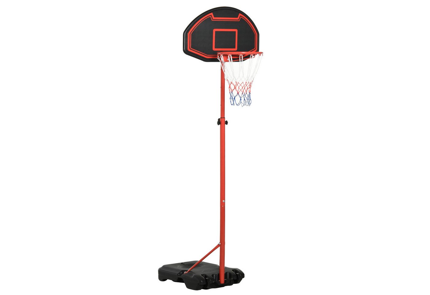 HOMCOM Basketballständer höhenverstellbar 194-249cm, mit regenfestem Nylongewebe (Basketballanlage, 1-St., Basketballständer), Sockel mit Rillen, schwarz von HOMCOM