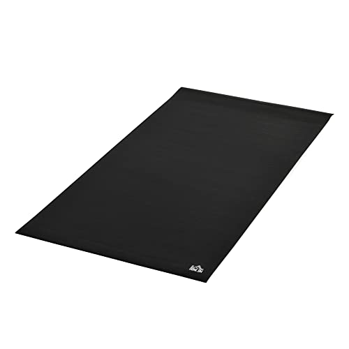 HOMCOM Bodenschutzmatte für Fitnessgeräte Sport Multifunktionsmatte Gymnastikmatten Yogamatten Anti-Rutsch Fitnessgerät für Heimtrainer Crosstrainer Laufband Schwarz 180 x 90 x 0,6 cm von HOMCOM