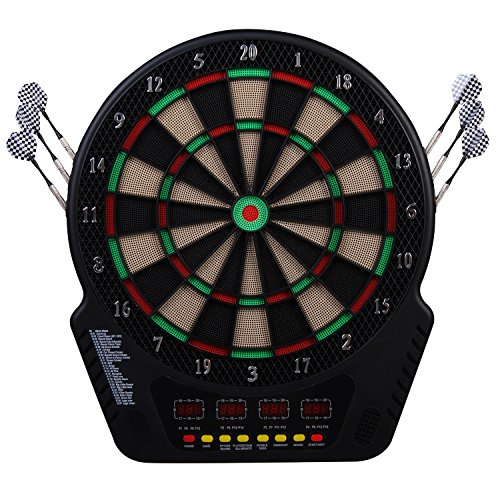 HOMCOM Elektronische Dartscheibe Dartboard Dart-Set mit LED Anzeige mit automatischer Wertung Soundeffekte 6 Darts 24 Dartköpfe 27 Spiele und 243 Trefferoptionen für 16 Spieler 44 x 51,5 x 3,2 cm HOMCOM Elektronische Dartscheibe Dartboard Dart-Set mit LED Anzeige mit automatischer Wertung Soundeffekte 6 Darts 24 Dartköpfe 27 Spiele und 243 Trefferoptionen für 16 Spieler 44 x 51,5 x 3,2 cm von HOMCOM