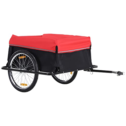 HOMCOM Fahrradanhänger Klappbar Lastenanhänger mit Kupplung,Transportwagen bis 40 kg belastbar, Transportanhänger Anhänger für Fahrrad Handwagen 140 x 88 x 60 cm HOMCOM Fahrradanhänger Klappbar Lastenanhänger mit Kupplung,Transportwagen bis 40 kg belastbar, Transportanhänger Anhänger für Fahrrad Handwagen 140 x 88 x 60 cm von HOMCOM