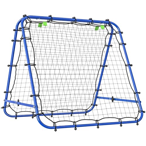 HOMCOM Rebounder für Fußball, verstellbar Prellwand in 5 Stufen, Rebound mit Heringen, tragbar, Kickback Tor Fußballtor für Jugendliche, Rückprallwand für Handball Training 100 x 95 x 90 cm, Blau HOMCOM Rebounder für Fußball, verstellbar Prellwand in 5 Stufen, Rebound mit Heringen, tragbar, Kickback Tor Fußballtor für Jugendliche, Rückprallwand für Handball Training 100 x 95 x 90 cm, Blau von HOMCOM