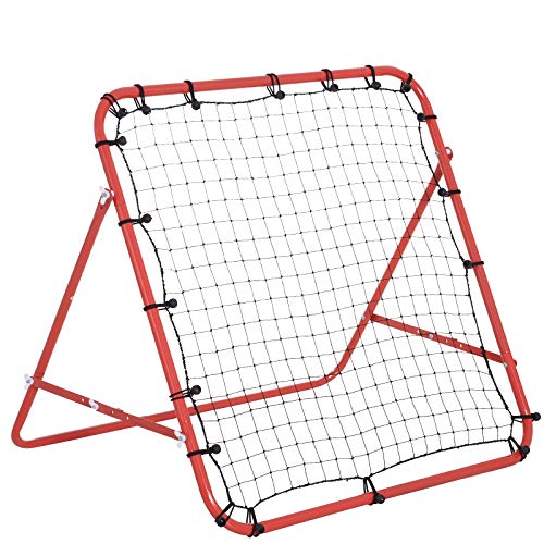 HOMCOM Rebounder für Fußball, Prellwand Rebound Netz, Metallrohr mit PE-Gewebe, Kickback Rückprallwand für Baseball Basketball, Fußballtor für Kinder und Jugendliche Training 96x80x96cm, Rot HOMCOM Rebounder für Fußball, Prellwand Rebound Netz, Metallrohr mit PE-Gewebe, Kickback Rückprallwand für Baseball Basketball, Fußballtor für Kinder und Jugendliche Training 96x80x96cm, Rot von HOMCOM