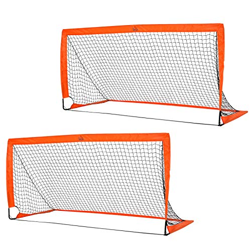 HOMCOM Fußballtore, Fußballnetz, 2er Set Minitore, Faltbar, Metall, Oxfordstoff, für Kinder, Outdoor, Orange, 183 x 90 x 90 cm HOMCOM Fußballtore, Fußballnetz, 2er Set Minitore, Faltbar, Metall, Oxfordstoff, für Kinder, Outdoor, Orange, 183 x 90 x 90 cm von HOMCOM
