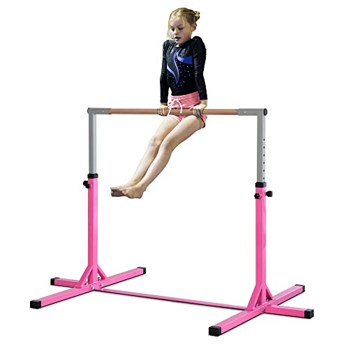 HOMCOM Gymnastik-Turnreck, 13-stufig höhenverstellbar Reckstange, Reck Turnstange aus Holz & stabile Stahlkonstruktion bis 75 kg belastbar, für 3+ Kinder, Indoor, Outdoor, Rosa HOMCOM Gymnastik-Turnreck, 13-stufig höhenverstellbar Reckstange, Reck Turnstange aus Holz & stabile Stahlkonstruktion bis 75 kg belastbar, für 3+ Kinder, Indoor, Outdoor, Rosa von HOMCOM