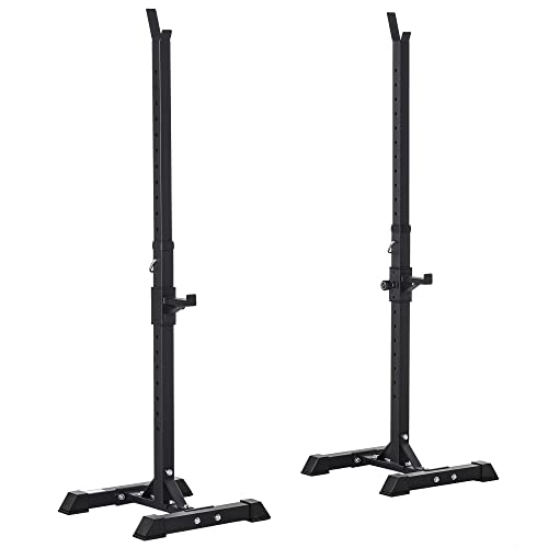 HOMCOM Hantelständer, 2er-Set, Langhantelablage, Höhenverstellbare Hantelablage, Langhantel mit Gummi-Fußkappen, 105-160 cm, Krafttraining, bis 150 kg, Stahl HOMCOM Hantelständer, 2er-Set, Langhantelablage, Höhenverstellbare Hantelablage, Langhantel mit Gummi-Fußkappen, 105-160 cm, Krafttraining, bis 150 kg, Stahl von HOMCOM