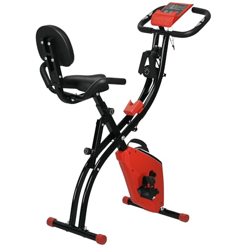 HOMCOM Heimtrainer X-Bike 2-in-1 Fahrradtrainer LCD-Display klappbarer Hometrainer Trimmrad mit 8 stufig einstellbarem Magnetwiderstand und 1 Paar Spannseil Stahl Rot 105x48x118 cm HOMCOM Heimtrainer X-Bike 2-in-1 Fahrradtrainer LCD-Display klappbarer Hometrainer Trimmrad mit 8 stufig einstellbarem Magnetwiderstand und 1 Paar Spannseil Stahl Rot 105x48x118 cm von HOMCOM