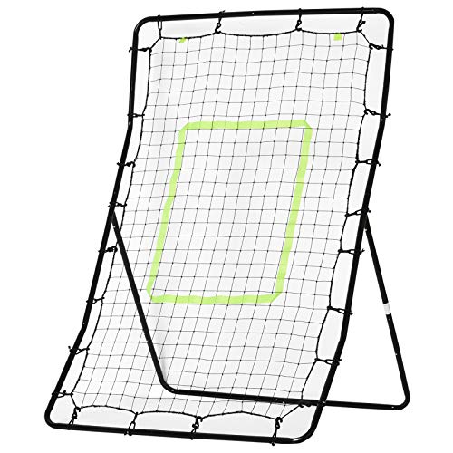 HOMCOM Baseball Rebounder PitchBack, Tragebar Fußball Rebounder, Rückprallwand Netz mit Schlag-Zone für Baseball, Fußball, Metall, Schwarz, 90 x 80 cm HOMCOM Baseball Rebounder PitchBack, Tragebar Fußball Rebounder, Rückprallwand Netz mit Schlag-Zone für Baseball, Fußball, Metall, Schwarz, 90 x 80 cm von HOMCOM