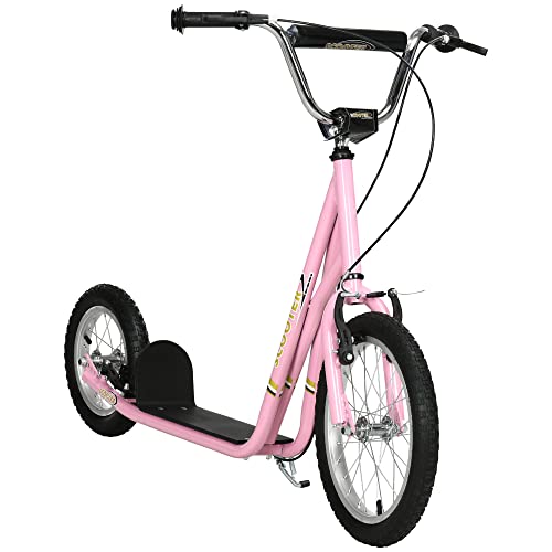 HOMCOM Kinderroller Scooter Tretroller Cityroller Kinder Roller Kickboard 16/12 Zoll Rosa 135 x 58 x 92-100 cm HOMCOM Kinderroller Scooter Tretroller Cityroller Kinder Roller Kickboard 16/12 Zoll Rosa 135 x 58 x 92-100 cm von HOMCOM