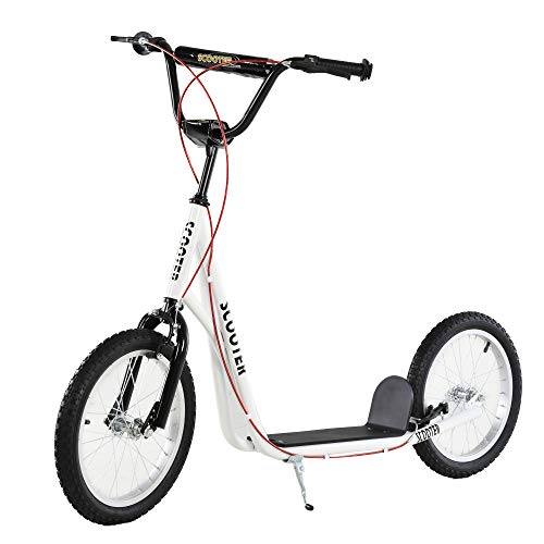 HOMCOM Kinderroller Scooter Tretroller Cityroller Kickscooter Roller Kinder Kickboard mit Luftreifen und Handbremse Scooter Kinder Wasserfest Faltbar ab 5 Jahre 16 Zoll Weiß 139 x 58 x 90-96 cm HOMCOM Kinderroller Scooter Tretroller Cityroller Kickscooter Roller Kinder Kickboard mit Luftreifen und Handbremse Scooter Kinder Wasserfest Faltbar ab 5 Jahre 16 Zoll Weiß 139 x 58 x 90-96 cm von HOMCOM