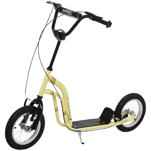 HOMCOM Kinderroller ab 5 Jahre Scooter Kinderscooter Tretroller Cityroller Kinder Roller Kickboard mit Luftreifen 12 Zoll Gummi Aluminium Beige 120 x 58 x 85-95 cm HOMCOM Kinderroller ab 5 Jahre Scooter Kinderscooter Tretroller Cityroller Kinder Roller Kickboard mit Luftreifen 12 Zoll Gummi Aluminium Beige 120 x 58 x 85-95 cm von HOMCOM