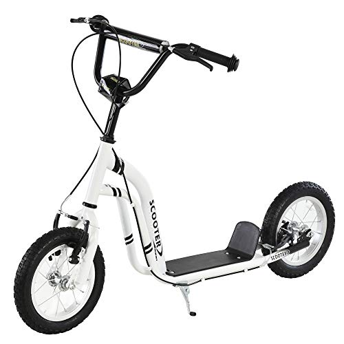 HOMCOM Kinderroller ab 5 Jahre Scooter Kinderscooter Tretroller Cityroller Kinder Roller Kickboard mit Luftreifen 12 Zoll Gummi Aluminium Weiß 120 x 58 x 85-95 cm HOMCOM Kinderroller ab 5 Jahre Scooter Kinderscooter Tretroller Cityroller Kinder Roller Kickboard mit Luftreifen 12 Zoll Gummi Aluminium Weiß 120 x 58 x 85-95 cm von HOMCOM