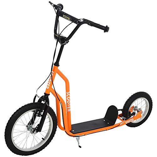 HOMCOM Kinderroller ab 5 Jahre Scooter Tretroller Cityroller Kinder Roller Kickboard mit Luftreifen16/12 Zoll Orange 135 x 58 x 88-94 cm HOMCOM Kinderroller ab 5 Jahre Scooter Tretroller Cityroller Kinder Roller Kickboard mit Luftreifen16/12 Zoll Orange 135 x 58 x 88-94 cm von HOMCOM