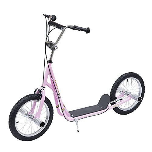 HOMCOM Kinderroller mit Luftreifen Kickscooter Scooter Tretroller Cityroller für Kinder Kickboard 16 Zoll ab 5 Jahre Höhenverstellbar Rosa 143 x 58 x 92-100 cm HOMCOM Kinderroller mit Luftreifen Kickscooter Scooter Tretroller Cityroller für Kinder Kickboard 16 Zoll ab 5 Jahre Höhenverstellbar Rosa 143 x 58 x 92-100 cm von HOMCOM