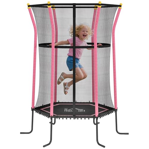 HOMCOM Kinder Trampolin Ø163,5 cm, Indoor Trampolin mit Sicherheitsnetz Randabdeckung Gummiseil, Kindertrampolin bis 50 kg, für Kinder 3-10 Jahre Rosa HOMCOM Kinder Trampolin Ø163,5 cm, Indoor Trampolin mit Sicherheitsnetz Randabdeckung Gummiseil, Kindertrampolin bis 50 kg, für Kinder 3-10 Jahre Rosa von HOMCOM