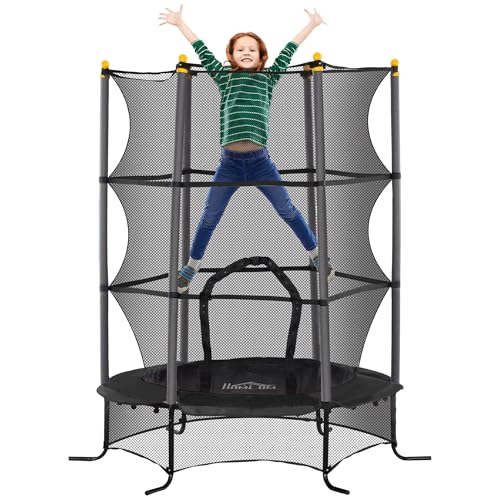 HOMCOM Kindertrampolin Ø163 cm, Trampolin mit Sicherheitsnetz, Randabdeckung, Gartentrampolin für Kinder 3-10 Jahre, bis 50 kg belastbar, Schwarz HOMCOM Kindertrampolin Ø163 cm, Trampolin mit Sicherheitsnetz, Randabdeckung, Gartentrampolin für Kinder 3-10 Jahre, bis 50 kg belastbar, Schwarz von HOMCOM